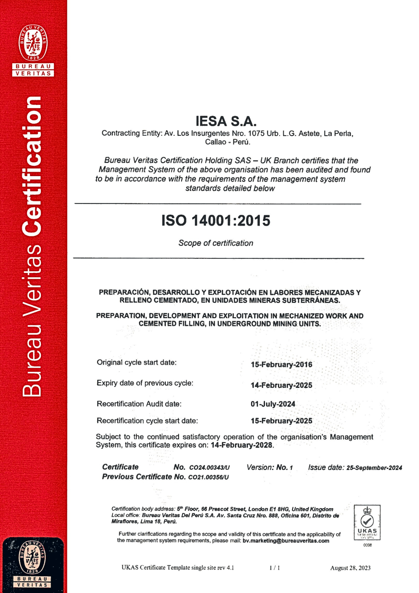Sistema de Gestión de Calidad (ISO 9001:2015)