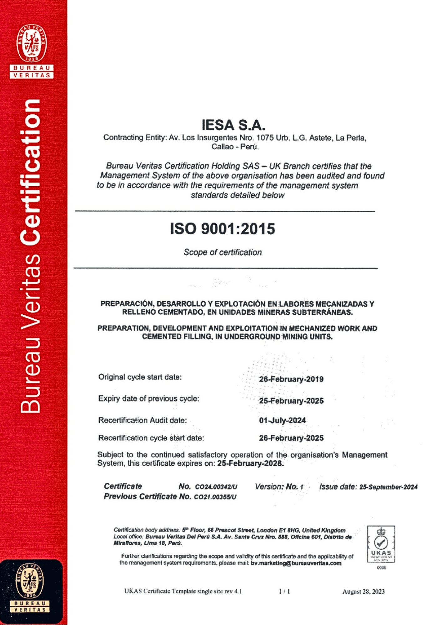 Sistema de Gestión de Calidad (ISO 9001:2015)